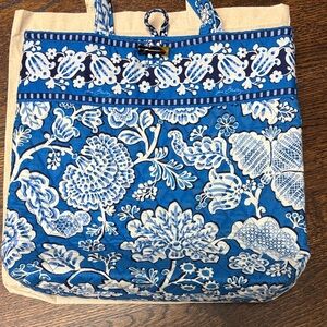 Vera Bradley Blue and White Quilted Floral Tote